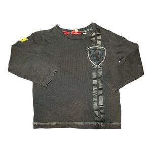 Scuderia Ferrari Puma Boys Long Sleeve Shirt Big Logo Size 4 Black